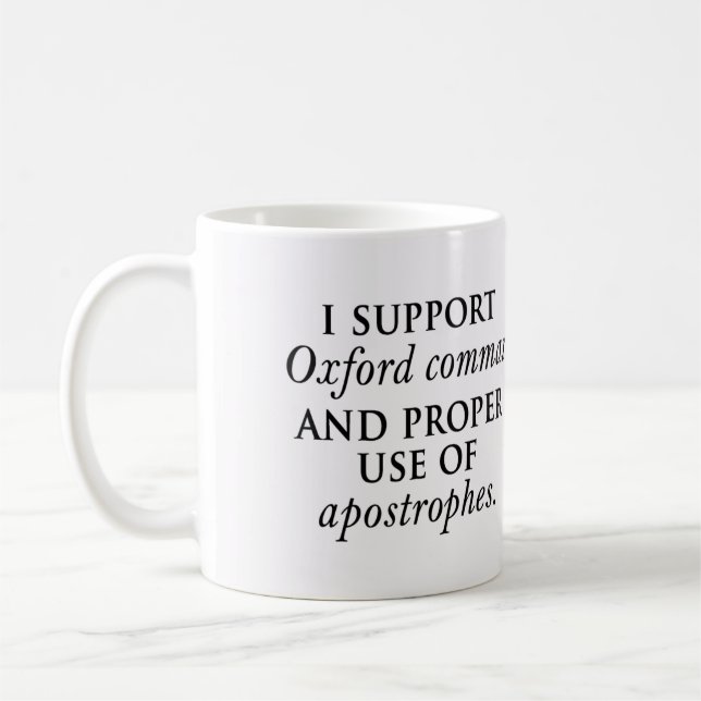 Tasse de virgule et d'apostrophes d'Oxford (Gauche)