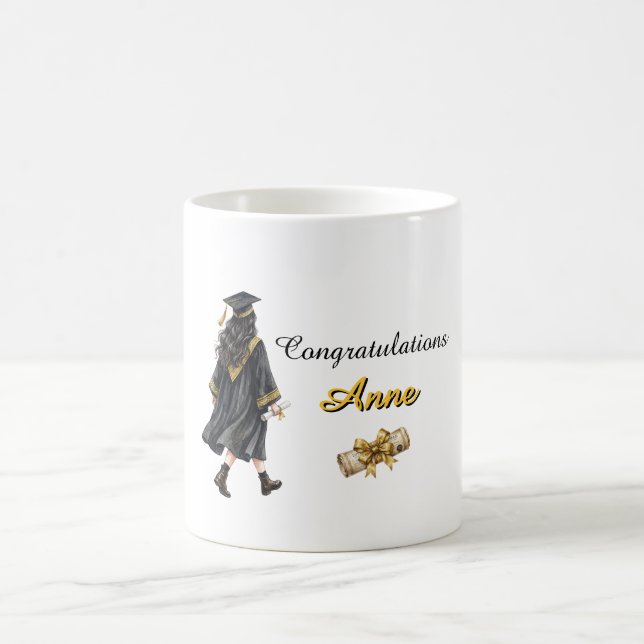 Tasse de voeux de remise de diplôme avec nom perso (Centre)