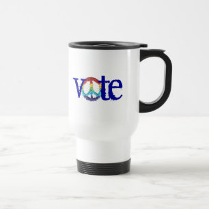 Tasse de vote signe de paix arc-en-ciel