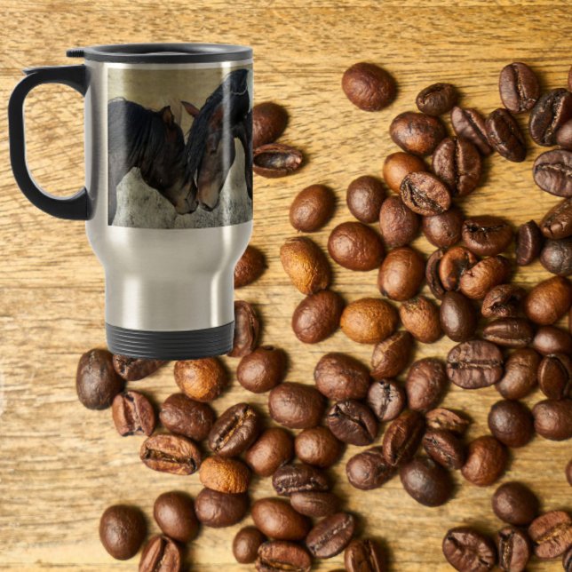Tasse de voyage 355 ml chevaux mustangs sauvages s (Créateur téléchargé)