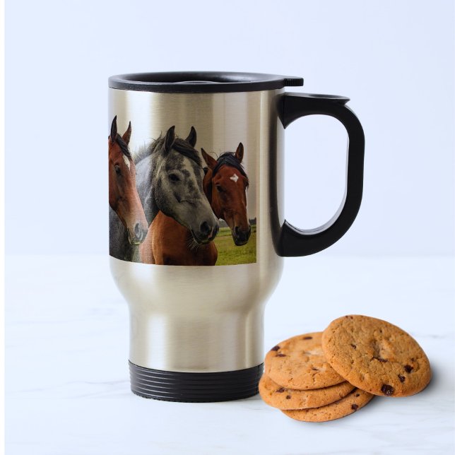 Tasse de voyage 3 Têtes de Cheval – Parfaite pour  (Créateur téléchargé)
