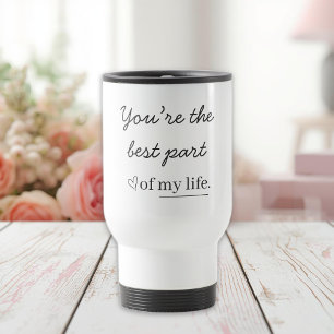 Tasse de voyage avec citation d'amour personnalisé
