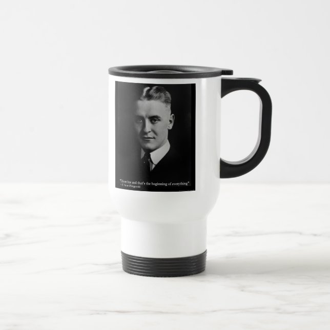 Tasse de voyage avec citation de Scott Fitzgerald  (Droite)