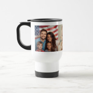Tasse de voyage avec collage de photos de famille