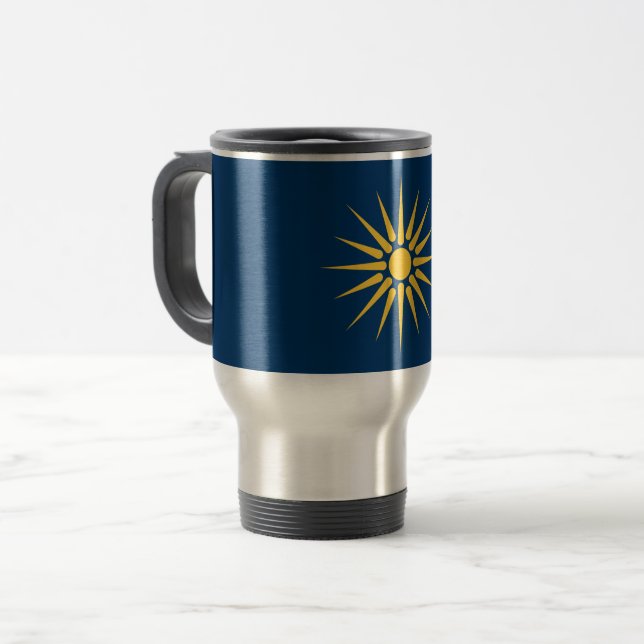 Tasse de voyage avec le drapeau de Macédoine, Grèc (Devant gauche)