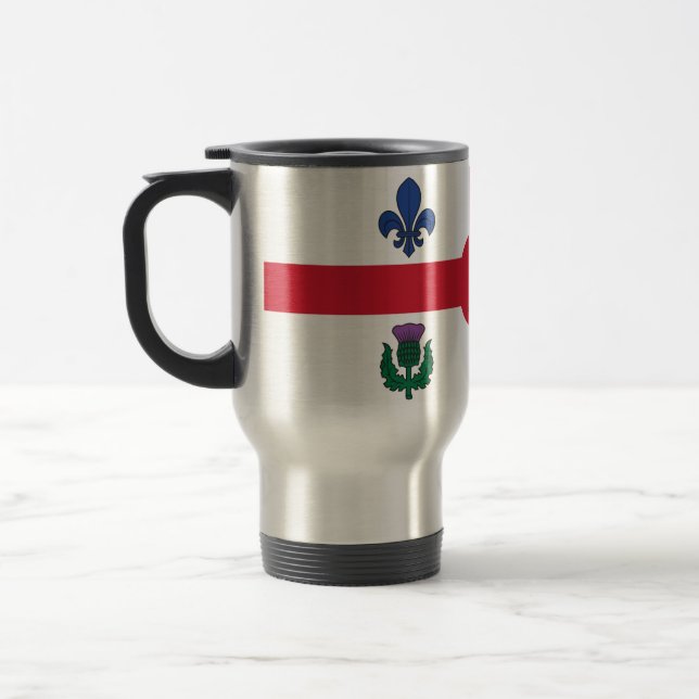 Tasse de voyage avec le drapeau de Montréal, Canad (Gauche)