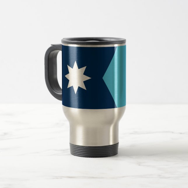 Tasse de voyage avec le drapeau du Minnesota, État (Devant gauche)