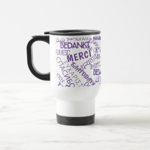 Tasse de voyage avec texte de remerciement multili