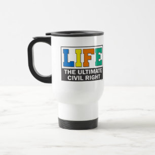 Tasse de voyage avec un message pro-vie.