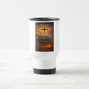 Tasse de voyage avec verset biblique Jean 3:16