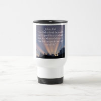Tasse de voyage avec verset biblique Jean 3:16