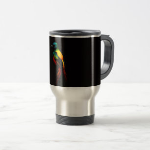 Tasse de voyage Black 4 Luxe avec oiseau arc-en-ci