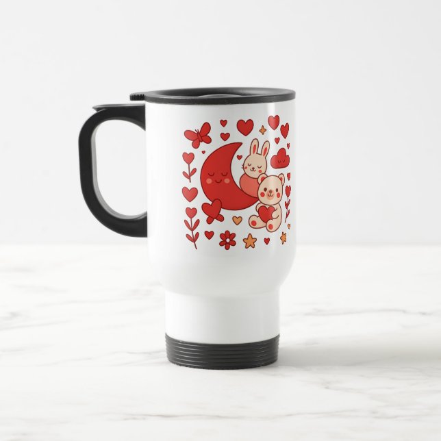 Tasse de voyage Cœur de Lune de Lapin et d'Ours Fa (Gauche)