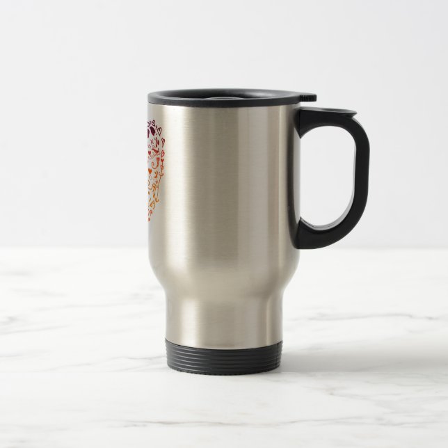 Tasse de voyage/commuter Dessin de cœurs (Droit)
