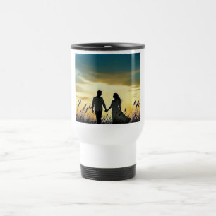 Tasse de voyage Couple au coucher du soleil