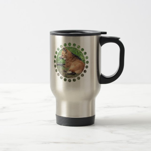 Tasse de voyage d'acier inoxydable d'images de Fox (Droit)