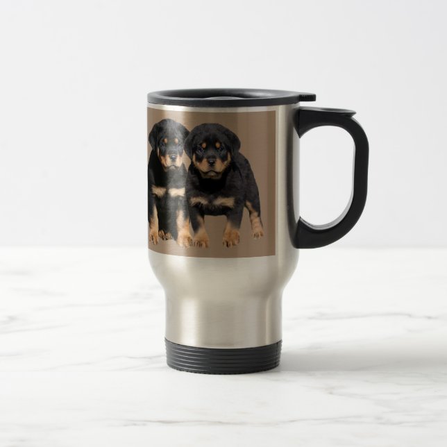 Tasse de voyage d'amis de rottweiler (Droit)