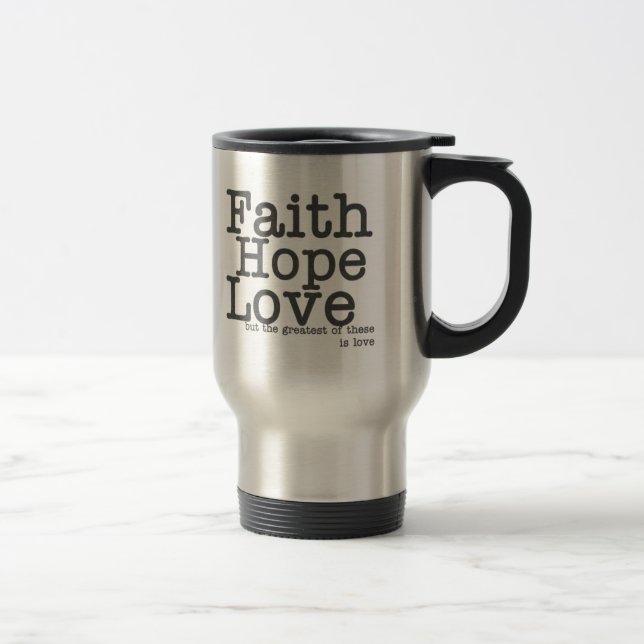 Tasse de voyage d'amour d'espoir de foi (Droit)