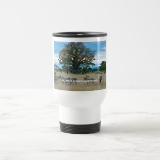 Tasse de voyage d'arbre de zèbre et de baobab