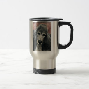 Tasse de voyage d'art "de caniche d'étalon argent"