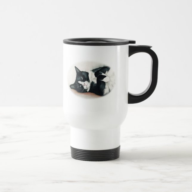Tasse de voyage d'art de chat de smoking (Droite)