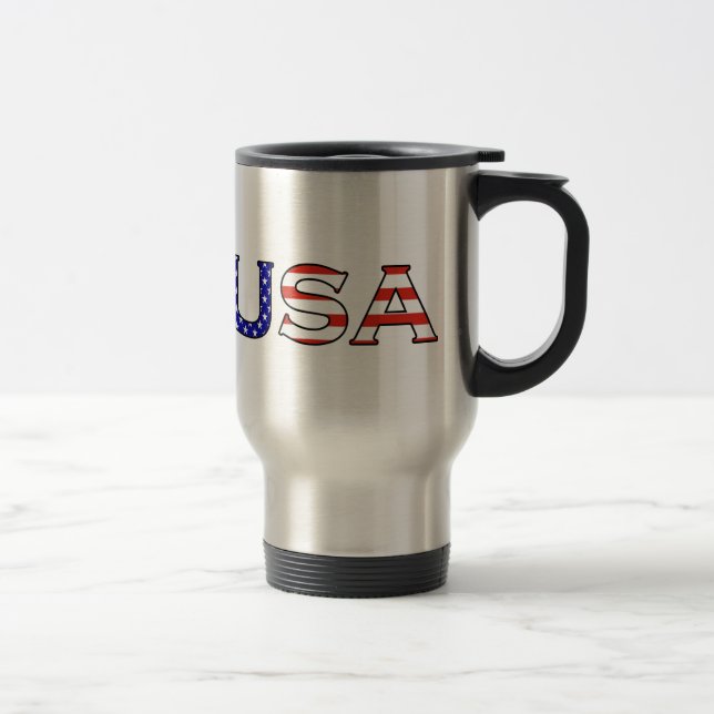 Tasse de voyage de bannière étoilée des Etats-Unis (Droit)