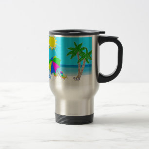 Tasse de voyage de café personnalisée par plage