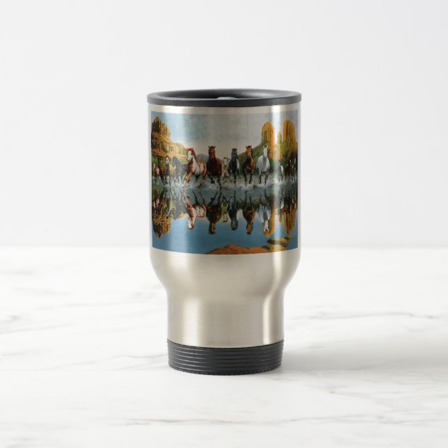 Tasse de voyage de chevaux sauvages (Centre)