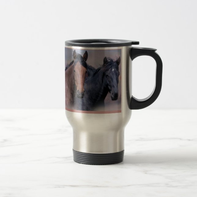 Tasse de voyage de chevaux sauvages (Droit)