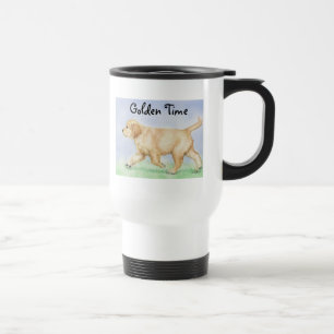 Tasse de voyage de chiot de golden retriever
