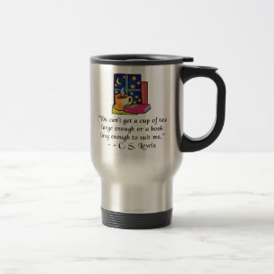 Tasse de voyage de citation de thé et de livres W
