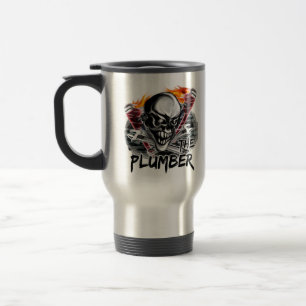 Tasse de voyage de crâne de plombier : "Le