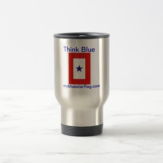 Tasse de voyage de drapeau d'étoile bleue (Centre)