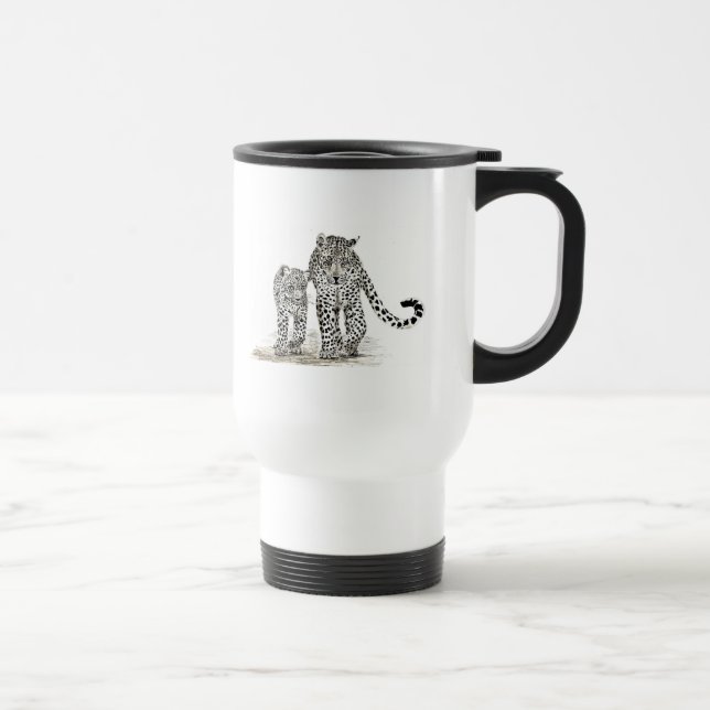 Tasse de voyage de famille de léopard (Droite)