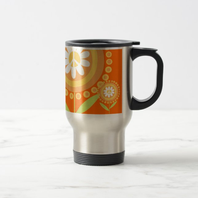Tasse de voyage de fleur de paix (Droit)