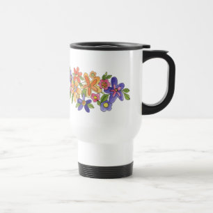 Tasse de voyage de fleur et de grenouille