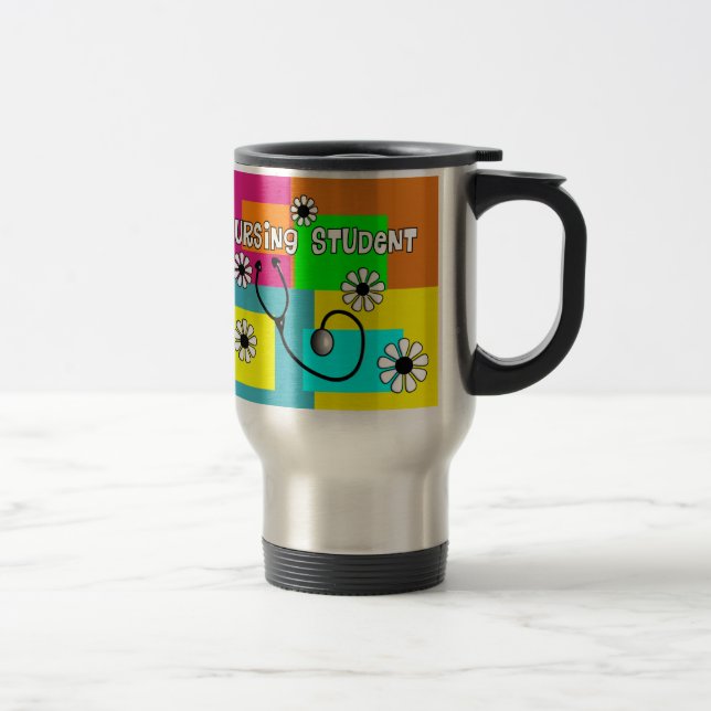Tasse de voyage de fleurs d'étudiant de soins (Droit)