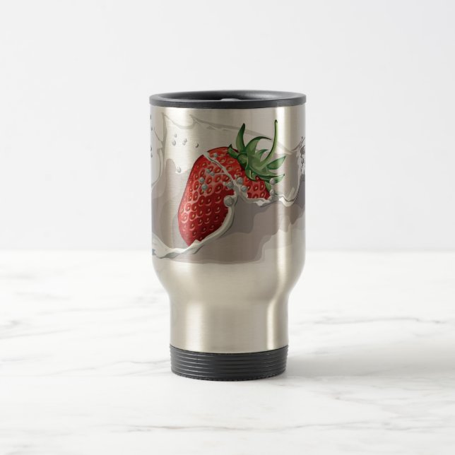 Tasse de voyage de fraises et de crème (Centre)
