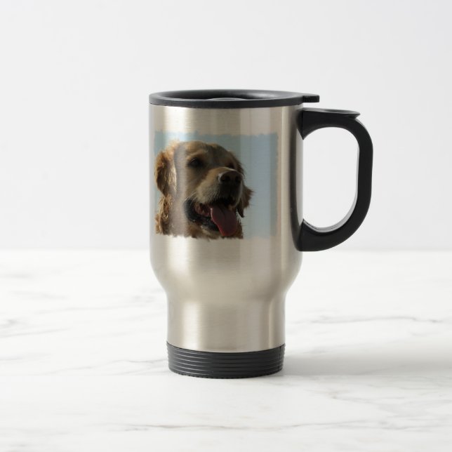 Tasse de voyage de golden retriever (Droit)