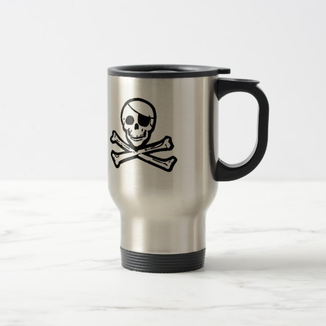 Tasse de voyage de grog de pirate de jolly roger (Droit)