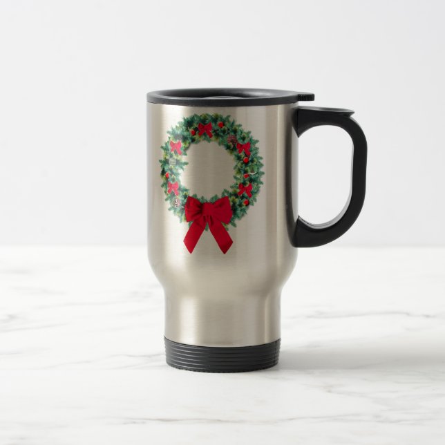 Tasse de voyage de guirlande de vacances (Droit)