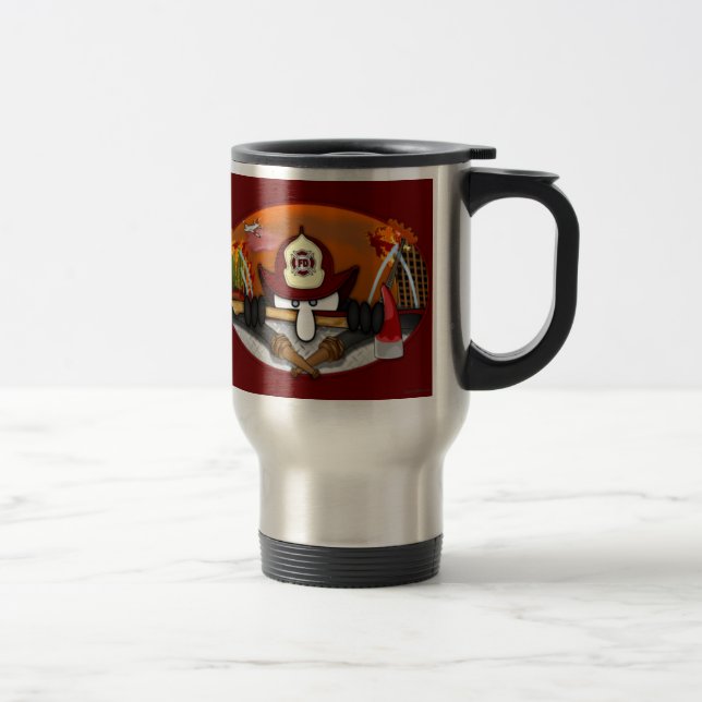 Tasse de voyage de Kilroy de sapeur-pompier (Droit)