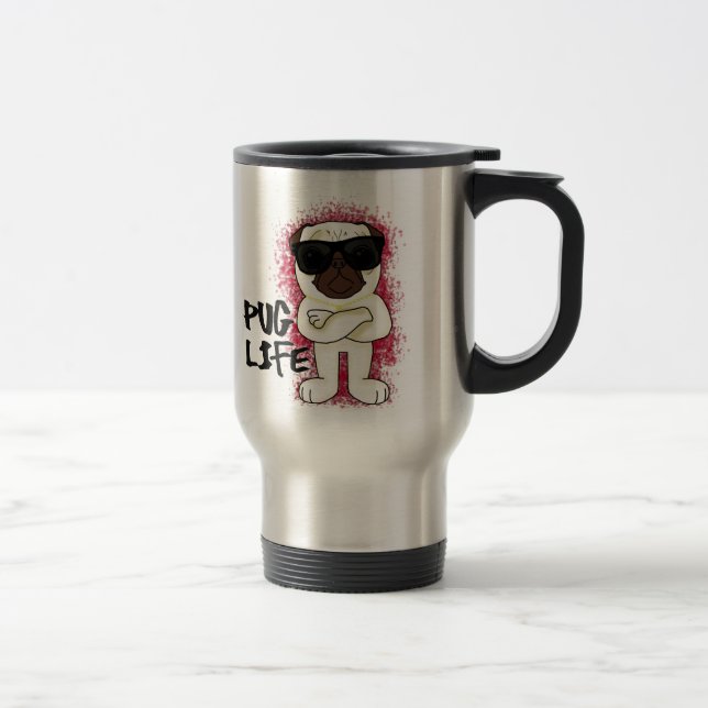 Tasse de voyage de la vie de carlin (Droit)