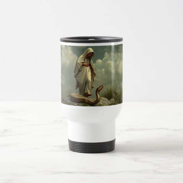Tasse de voyage de la Vierge Marie foulant le Serp (Centre)