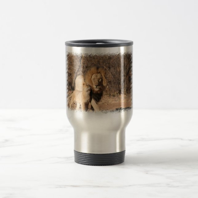 Tasse de voyage de lion et de CUB de lion (Centre)