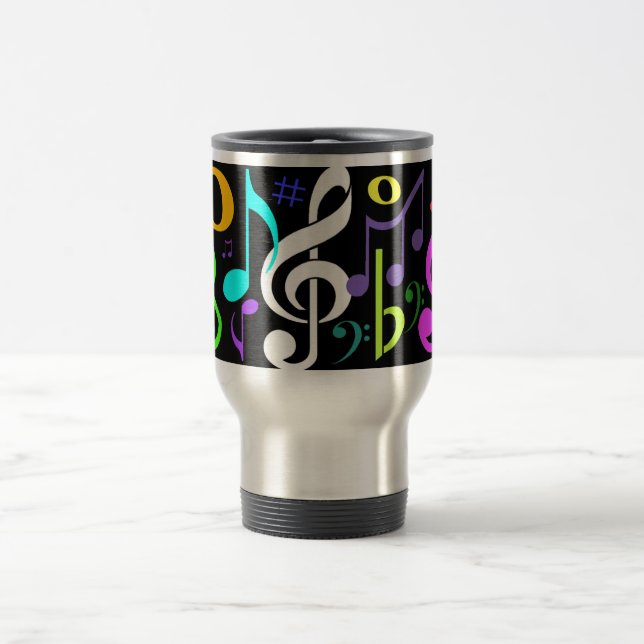 Tasse de voyage de notes musicales (Centre)