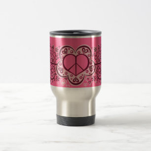 Tasse de voyage de PAIX et d'AMOUR