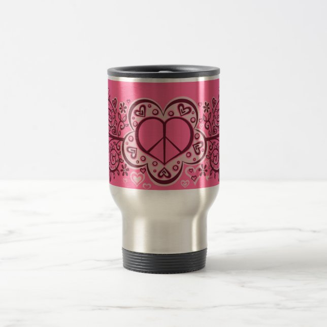 Tasse de voyage de PAIX et d'AMOUR (Centre)