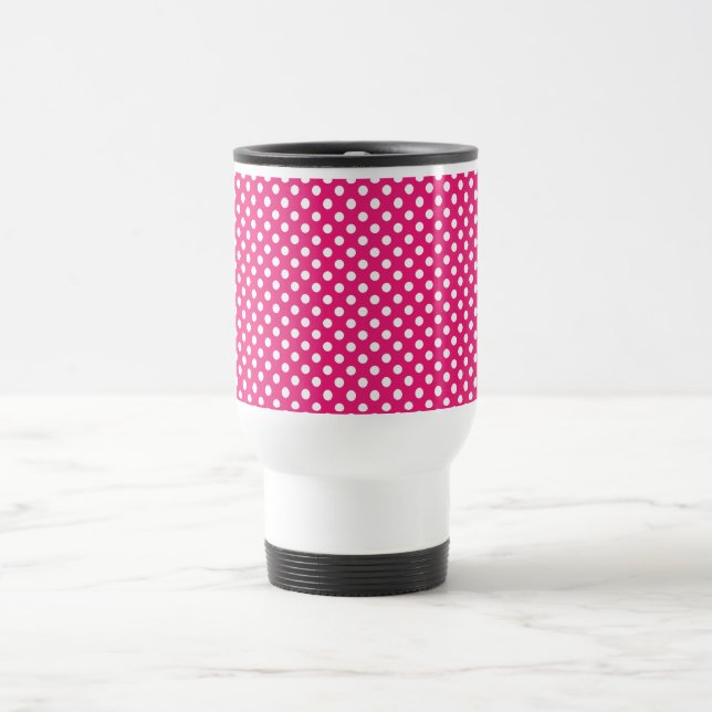 Tasse de voyage de point de polka de roses indien (Centre)