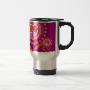 Tasse de voyage de signe de paix de fleur d'AMOUR